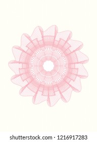 Pink rosette or money style emblem