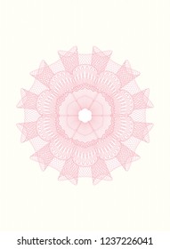 Pink rosette or money style emblem