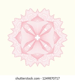 Pink rosette or money style emblem