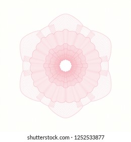 Pink rosette or money style emblem