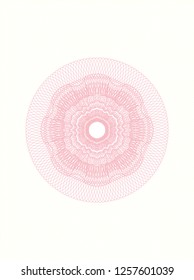 Pink rosette or money style emblem