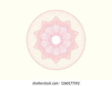 Pink rosette or money style emblem