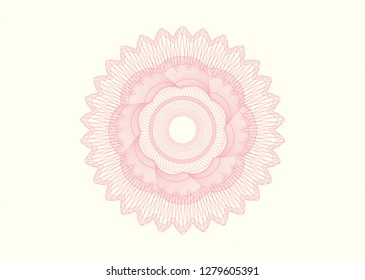 Pink rosette or money style emblem