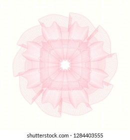 Pink rosette or money style emblem