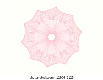 Pink rosette or money style emblem