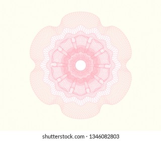 Pink rosette or money style emblem