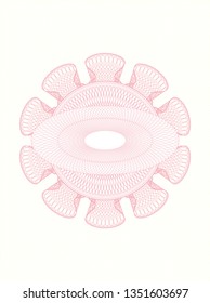 Pink rosette or money style emblem