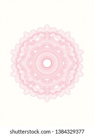 Pink rosette (money style emblem). Vector Illustration. Detailed.