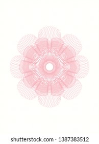 Pink rosette or money style emblem. Vector Illustration. Detailed.