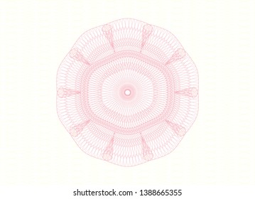 Pink rosette (money style emblem). Vector Illustration. Detailed.