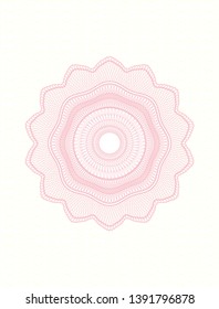 Pink rosette (money style emblem). Vector Illustration. Detailed.