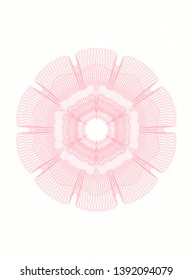 Pink rosette or money style emblem. Vector Illustration. Detailed.