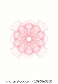 Pink rosette (money style emblem). Vector Illustration. Detailed.