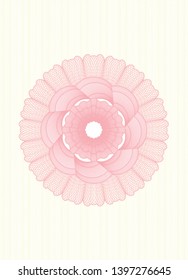 Pink rosette or money style emblem. Vector Illustration. Detailed.
