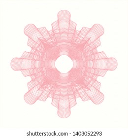 Pink rosette or money style emblem. Vector Illustration. Detailed.