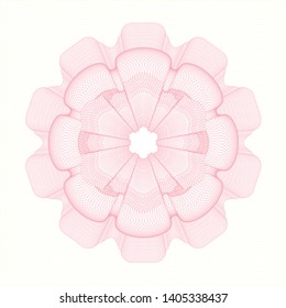 Pink rosette (money style emblem). Vector Illustration. Detailed.