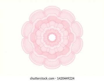 Pink rosette (money style emblem). Vector Illustration. Detailed.