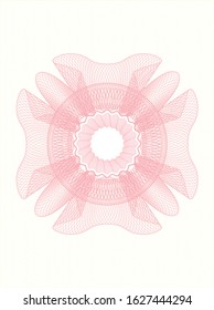Pink rosette or money style emblem. Vector Illustration. Detailed.