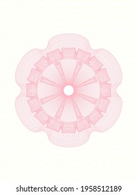 Pink rosette (money style emblem). Vector Illustration. Detailed. 