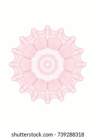 Pink rosette or money style emblem