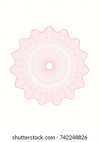 Pink rosette or money style emblem