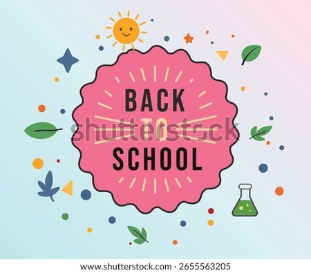 Pink Round Back to School Badge