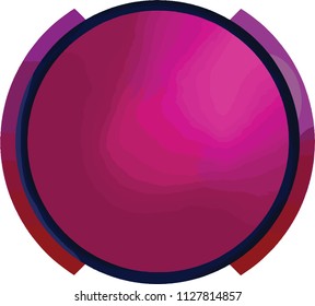 Pink round button on white background. Hand-drawn circle for text place, banner or message. Game interface mockup. Round blank vector illustration on white backdrop. Pink icon isolated.