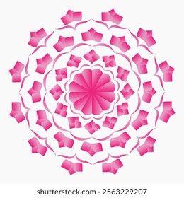 Pink round mandala Abstract vector element