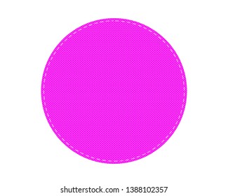 Pink round patch with stitches