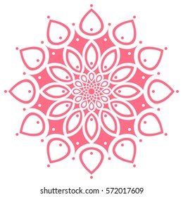 pink round symmetry pattern, simple mandala, rosette