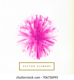 Pink round vector element isolated on white background. Geometric Abstract flower for package design.