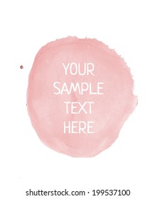 Pink round watercolor background. Vector illustration