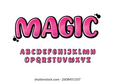 pink rounded cartoon cute typography