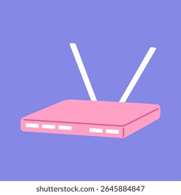 pink router internet isolated background