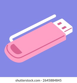 plano de fundo isolado usb de roteador rosa
