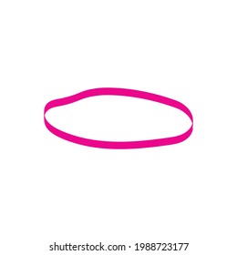 Pink Rubber Band Icon Vector Illustration