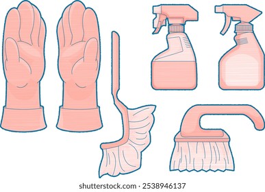 Pink Rubber Gloves Set | Hand Protection and Cleaning Tools