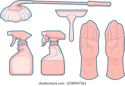 Pink Rubber Gloves Set | Hand Protection and Cleaning Tools