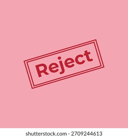 Sello de goma rosa con el texto rechazado