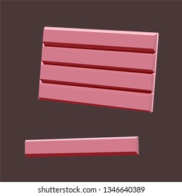 Pink ruby chocolate wafer vector