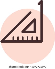Pink ruler, illustration, vector, on a white background.