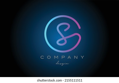 pink S alphabet letter logo icon design. Handwritten connected creative template for business and company