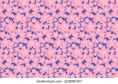 pink saguaro (cherry blossom) pattren background farbic 
