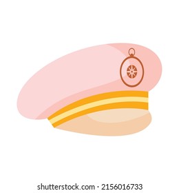 pink sailor hat icon on white background