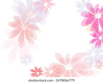 Pink sakura blossom falling parts. Soft peach or chinese cherry blossom petals.