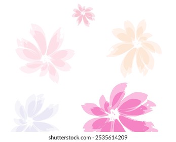 Pink sakura blossom falling parts. Airy flying petals windy blowing background.