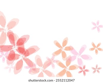 Pink sakura blossom falling parts. Stylish beauty salon background.
