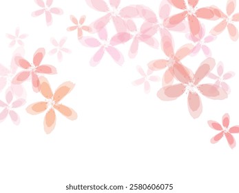Pink sakura blossom falling parts. Stylish beauty salon background.