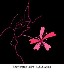 Pink sakura flower.