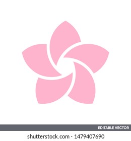 Pink Sakura Flower Geometric Logo